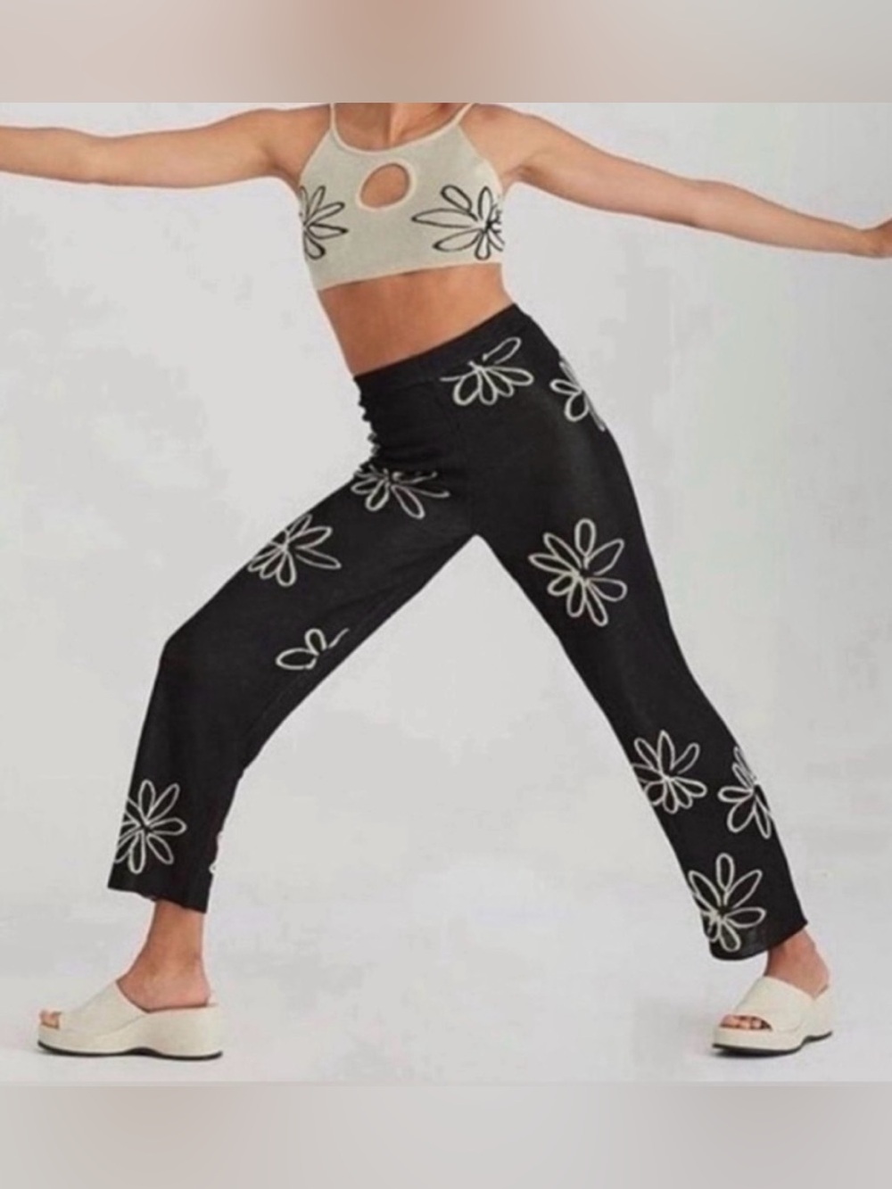 PALOMA WOOL daisy print pull on stretchy pants size medium